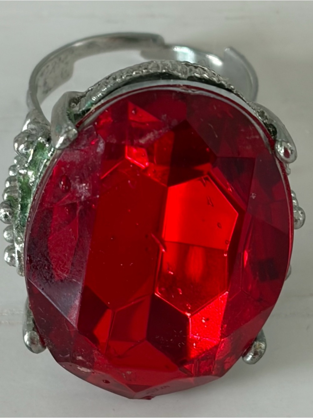 Red Oval Crystal Statement Ring - Women Jewelry